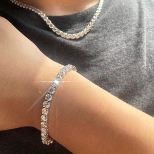 Collar de Plata de Alta Calidad con Cadena de Tenis Simple de 4 mm, Estilo Hiphop, con Circonita Cúbica 5A para Mujer - Product Image 5