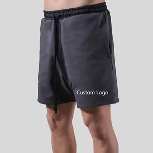 Nuovo stile alla moda pantaloncini grigi con coulisse personalizzati da uomo lavorati a maglia comodi pantaloncini Casual con tasche