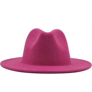 Chapeau Fedora SOLPOP pour femmes et hommes, à large bord, en <span class=keywords><strong>feutre</strong></span> polyester, style jazz, pour soirées, patchwork, casquette élégante, style britannique et western - Product Image 5