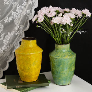 <span class=keywords><strong>Vaso</strong></span> <span class=keywords><strong>in</strong></span> Ceramica Stile Francese Vintage Medievale Pastorale Verde Creativo Dipinto a Olio per <span class=keywords><strong>Fiori</strong></span> Secchi e Freschi - Product Image 5