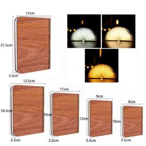 Lampe de lecture LED pliable en papier Tyvek avec couvercle en bois rechargeable par USB pour cadeau créatif - Product Image 1