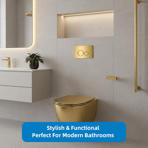 Panel de Botones para Tanque de <span class=keywords><strong>Agua</strong></span> Oculto, Acero Inoxidable, <span class=keywords><strong>Cisterna</strong></span> Empotrada, Acabado Dorado Cepillado, Placa de <span class=keywords><strong>Doble</strong></span> Descarga para Geberit Sigma - Product Image 5