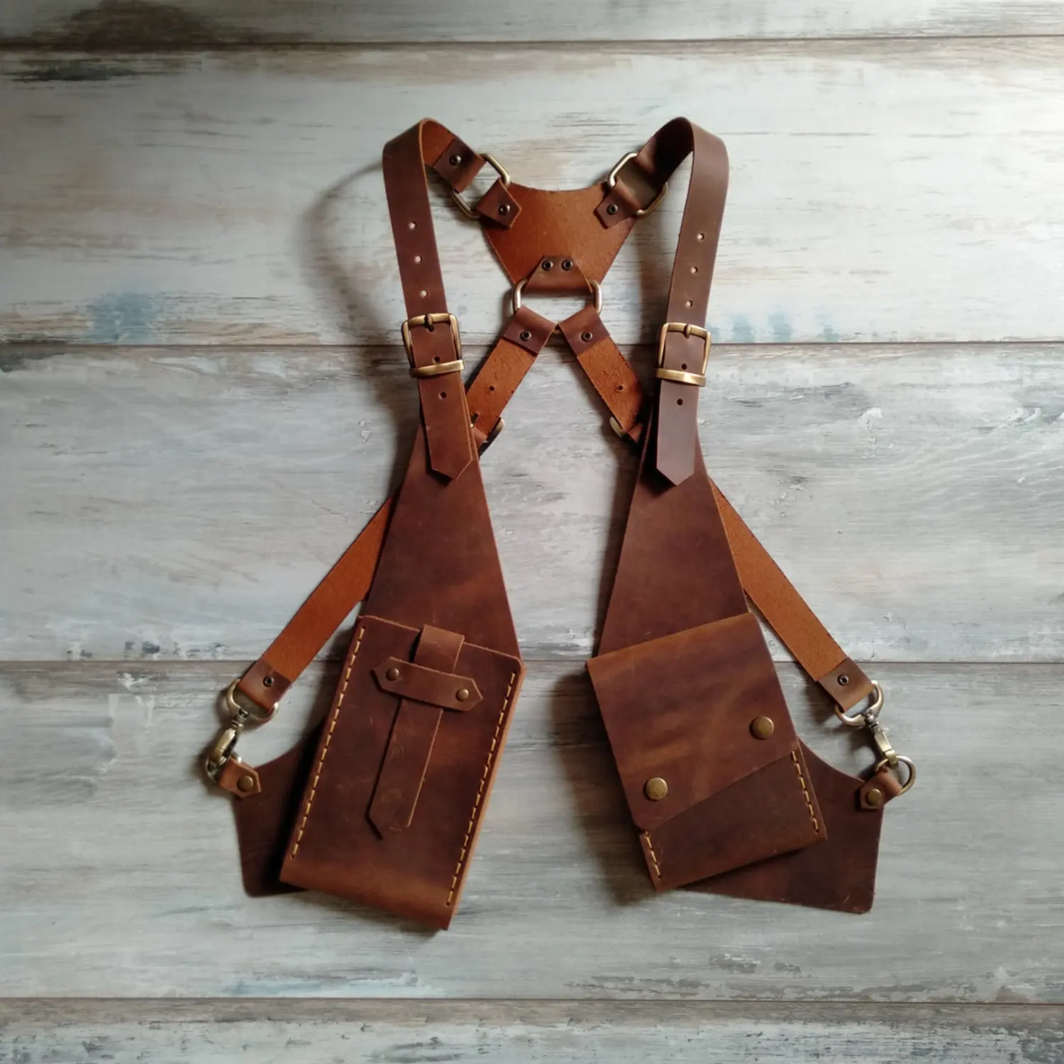 Leather Holster Bag Shoulder Bag Leather Festival Bag Burning man Holster Leather Double Holster