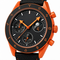 Montre chronographe automatique de luxe pour femme, montre-bracelet de sport avec cadran rose perlé