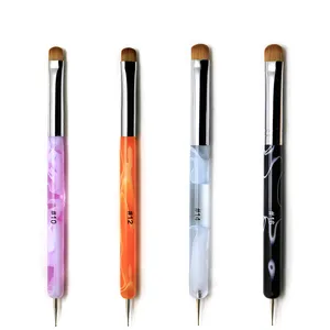 Groothandel Nagellak Acryl Pen Set Pinceles Pure Sable Kolinsky Nail Art Penselen Rood Hout Manicure Borstel Tool Kit