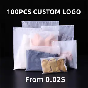Cremallera personalizada PE Eva cremallera esmerilada Embalaje ziplock de plástico para camiseta bolsa de ropa con logotipo