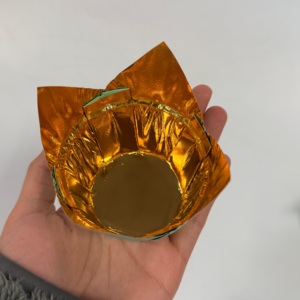 Pirottini per Muffin con Bordo Arrotolato all'<span class=keywords><strong>Ingrosso</strong></span>, Carta Stagnola Oro e Argento, Stampi in Carta per Panettone, Pirottini per Cupcake - Product Image 2