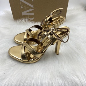 Dames sandalen zomer 2026, sexy open teen, dunne hak, Franse stijl, metallic goud, hoge hakken - Product Image 2