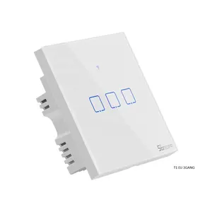 Sonoff-interruptor inteligente T1 EU 1/2/3gang Lanbon, 6 modelos en uno, LCD, WIFI, blanco, wifi, 2020