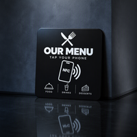 Autocollant de menu NFC intelligent pour table de restaurant, carte de menu en PVC pour entreprise