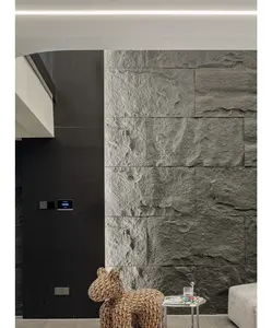 2024新しいデザイン3D岩壁パネルPU石壁パネル外装と内装PVC石の装飾