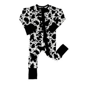 بدلة نوم للأطفال من الخيزران مطبوعة حسب الطلب، بدلة للرضع من الخيزران بسحاب، بدلة أطفال قابلة للتحويل بسحاب مزدوج من الخيزران - Product Image 6