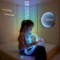 Cortinas de Fibra Óptica LED con Iluminación Sensorial Táctil, Regulación Visual Calmante, Tapetes Interactivos de Fibra Óptica con Efecto de Cielo Estrellado