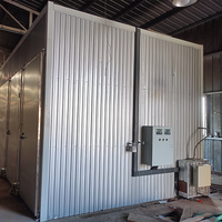 Four de séchage du bois industriel, installation de traitement thermique des palettes, chauffage électrique à air chaud et vapeur, alliage d'aluminium SUS304, 10m, 24kw