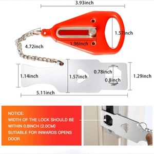 Verrou de porte portable de sécurité, sans perçage, manuel, pour chambre d'hôtel, pour ajouter des trous de sécurité, amovible pour la sécurité en voyage, 1 pièce - Product Image 3