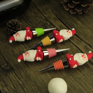 Christmas Santa Claus Wine Bottle Stopper Silicone Red Green Yellow Orange Pink Rose Red Simple Style - Product Image 2