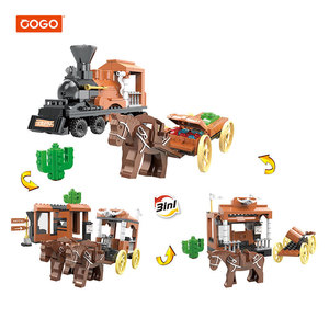 COGO-bloques de construcción de plástico para niños, 212 piezas, gran oferta, tren, coche, vaquero, ciudad, Juguetes - Product Image 1