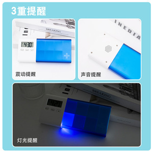 Pastillero Electrónico Inteligente de 7 Días con Temporizador y Alarma, Caja de Almacenamiento, Recordatorio de Medicamentos para Personas Mayores, Pastillero Portátil con Compartimentos - Product Image 5