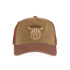 Винтажная стираемая джинсовая ткань с вышивкой в виде коровьего черепа, коллекция животных на ферме, 5 панелей, Кепка унисекс - Product Image 2