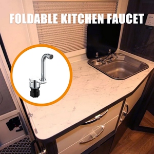 Robinet pliable pour <span class=keywords><strong>camping</strong></span>-<span class=keywords><strong>car</strong></span> Rotation à 360 ° Robinet de cuisine Évier Robinets d'eau à poignée unique - Product Image 4