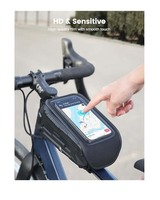 Sac de cadre de vélo étanche - [Fermeture éclair rapide] Sac de téléphone pour vélo avec capacité de 1,6 L, sac de tube supérieur de vélo, support de téléphone pour vélo