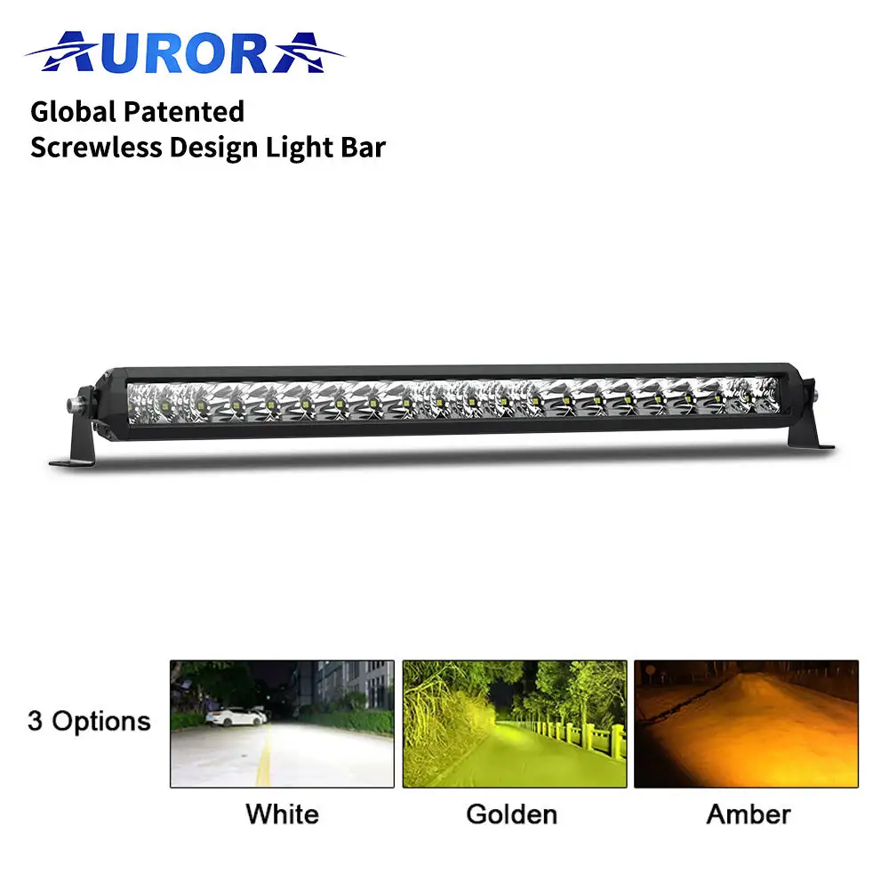 Aurora bằng sáng chế kết hợp ánh sáng 20inch off-road hàng duy nhất dẫn thanh ánh sáng cho 4x4 ATV Xe Tải xe Jeep suvs
