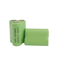 Paket Baterai Isi Ulang NiMH 3.6V 200mAh 2/3 AAA Bersertifikasi CE RoHS, Pasokan Pabrik untuk Lampu Tenaga Surya dan Alarm Keamanan