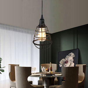 Modern basit çin demir kuş kafesi avize uzun ayarlanabilir yükseklik sıcak beyaz LED koridor Cafe Bar bireysel yaratıcı - Product Image 3