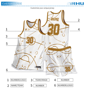 Custom polyester basketbaltenue, sneldrogend, ademend, plus size, unisex, volwassenen, sublimatietechniek, rechtstreeks van de fabrikant - Product Image 3