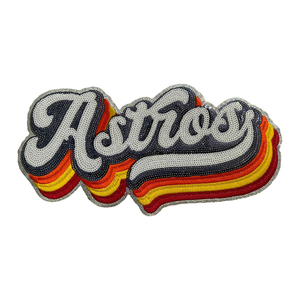 Prensa de calor bordado completo Astros parches bolsas personalizadas Houston Astros ropa hierro en Astros parche de lentejuelas - Product Image 1