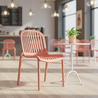 Chaises de salle à manger d'extérieur empilables modernes, meubles en plastique résistant aux intempéries pour patio et jardin