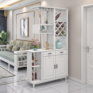 Nordic Style Living Room Partition <b>Cabinet</b> Solid Wood Wine <b>Storage</b> Multifunctional Entryway Divider <b>Cabinet</b> For Home Decor - Product Image 2