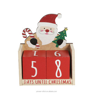 Wholesale 2023 Christmas Wooden Advent Calendar Santa with 24 number block Factory Volume Order