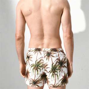 Pantalones cortos de playa de verano personalizados de alta calidad para hombre, marca propia, 100% poliéster, cintura media, estampado de Palma informal - Product Image 2