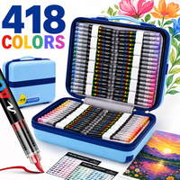Ensemble de stylos marqueurs acryliques 418 couleurs Emballage en papier Boîte cadeau Papeterie pour étudiants Fabriqué en Chine Modèle SY-432