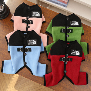 The <b>Dog</b> Face Pet <b>Dog</b> Coat Fleece Back <b>Buttoned</b> Sports Style Autumn Winter Wear For Small <b>Dogs</b> - Product Image 3