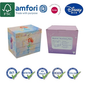 Caja Musical para Joyas Jakos con 2 Cajones y Bonito Diseño de Sirena - Ideal para Regalo de Cumpleaños, Navidad y Festividades para Niñas - Product Image 4