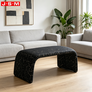 <span class=keywords><strong>Tabouret</strong></span> et ottoman noirs pour salon, en mousse moulée classique avec revêtement en tissu, longue banquette repose-pieds pour la fin du lit - Product Image 1