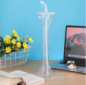 Одноразовая соломенная чашка большой емкости для напитков, 600 мл, длинная шея, выдувная пластиковая гантель для вечеринок, наборы принадлежностей для вечеринок - Product Image 4