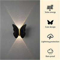 Lampe murale solaire à détecteur de mouvement papillon, étanche IP44, LED, pour extérieur, jardin, patio, allée, décoration, économie d'énergie, minimaliste