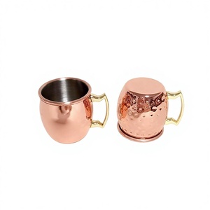 Mini tasse Moscow Mule en acier inoxydable de 60 ml, tasse à cocktail, tasse à vin, tasses à bière martelées couleur cuivre, tasse à café, tasse à lait, tasse de bar, vaisselle de bar - Product Image 3