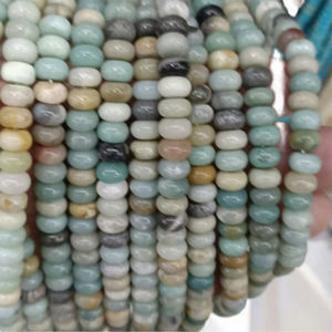 ลูกปัดหินทรงรอนเดลขนาด 7*8 มม. ลูกปัดอัญมณีธรรมชาติสำหรับทำสร้อยคอ ลูกปัดอะมาโซไนต์ทรงลูกคิดธรรมชาติ HR00H120 - Product Image 3