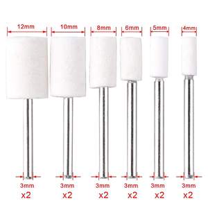 Juego de mandril montado en fieltro de lana, brocas de rueda de pulido con caja gratis <span class=keywords><strong>para</strong></span> herramienta rotativa <span class=keywords><strong>Dremel</strong></span>, 2 formas y 6 tamaños, 24 piezas - Product Image 3