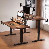 Bureau électrique à hauteur réglable en bois massif, à moteur unique, disponible en plusieurs tailles, pour le télétravail, l'écriture et les jeux électroniques