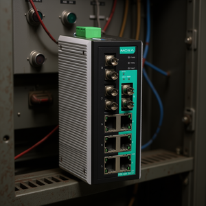 Moxa สวิตช์อีเธอร์เน็ตอุตสาหกรรมแบบไม่มีการจัดการรางดิน EDS-309-3M-ST-T 8พอร์ต1000Mbps ขั้วต่อ sc/upc 24V - Product Image 3