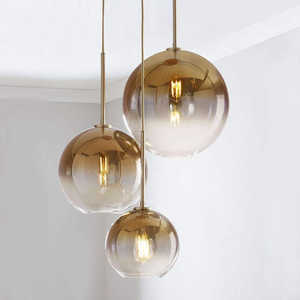 Diseño de arte nórdico globo colgante de oro luz dormitorio bola de cristal redonda iluminación colgante - Product Image 1