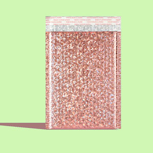 Sac à bulles laser rose doré épaissi et coloré 15x20+4CM, sac d'emballage pour produits de beauté, non toxique, 0,5 mil - Product Image 1