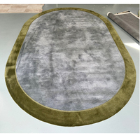 Tapis en acrylique tufté à la main, couleur verte, pour salon et chambre à coucher