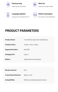 หูฟังไร้สายรุ่นใหม่ M172 tws บลูทูธ v6.0 หูฟังสเตอริโอไร้สายแบบทรูไวร์เลส สำหรับเล่นกีฬา พร้อมไมโครโฟน ใช้งานได้กับ Android iOS Windows - Product Image 6