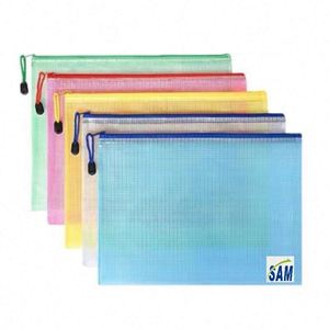 ซองซิปตาข่ายขนาด A3 A4 A5 A6 B4 B5 B6 หลายขนาด หลายสี สำหรับใส่แฟ้มนำเสนอ - Product Image 1